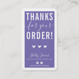 Cartão De Visita OBRIGADO PELA SUA ORDEM, insira roxo moderno