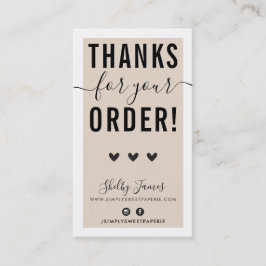 Cartão De Visita OBRIGADO PELO SEU PEDIDO, insira trigo negro