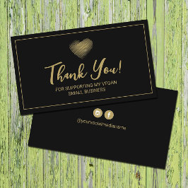 Cartão De Visita Obrigado Por Apoiar Minha Pequena Empresa Vegan