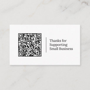 Cartão De Visita Obrigado por Apoiar Pequenas Empresas código QR