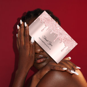 Cartão De Visita Obrigado Por Comprar Conosco Rosa-Drives