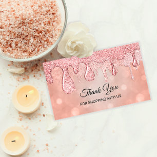 Cartão De Visita Obrigado Por Comprar Conosco Rosa-Drives