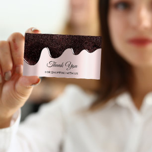 Cartão De Visita Obrigado Por Comprar Gotas De Rosa