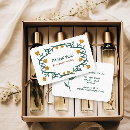 Cartão De Visita OBRIGADO por ORDER Chic Elegant Rosa Frame Floral