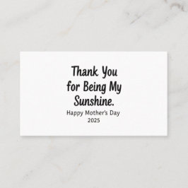 Cartão De Visita Obrigado por ser minha mãe brilhante presentes