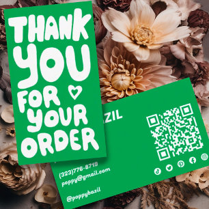Cartão De Visita Obrigado por solicitar ícones sociais Código QR Ve