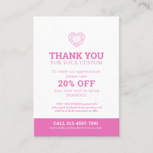 Cartão De Visita Obrigado promoção de fotos com saúde 20% de ros