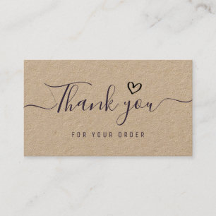 Cartão De Visita obrigado que você escreve o texto do kraft