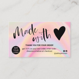 Cartão De Visita Obrigado rosa mágica que você fez com amor