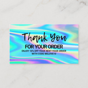 Cartão De Visita Obrigado Trendy Color Holo instagram Desconto