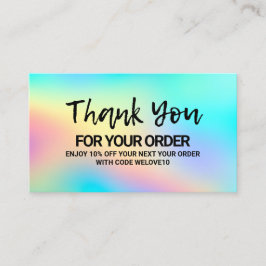 Cartão De Visita Obrigado Trendy Color Holo instagram Desconto