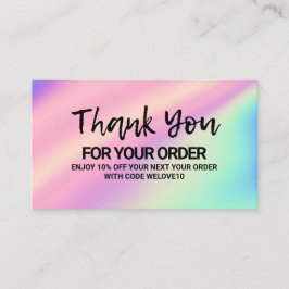 Cartão De Visita Obrigado Trendy Color Holo instagram Desconto