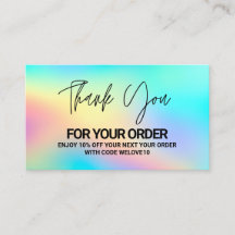 Obrigado Trendy Holographic Desconto do Instagram