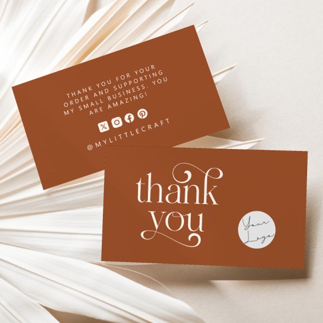 Cartão De Visita Obrigados Retro Para Comprar O Pequeno Terracotta (Criador carregado)