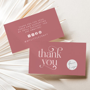 Cartão De Visita Obrigados Retro Para Comprar Rosas Pequenos Com Pó