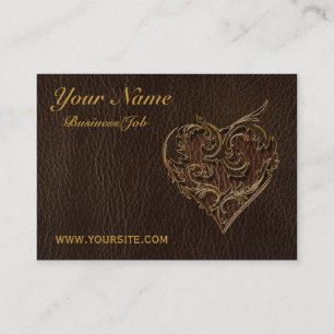 Cartão De Visita Obscuridade do coração do Couro-Olhar