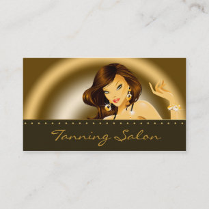 Cartão De Visita Obscuridade Dourado super Tanning da mulher do