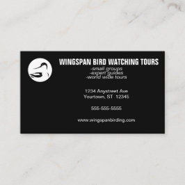 Cartão De Visita Observação de Aves em Preto e Branco Turismo Ecoló
