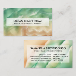 Cartão De Visita Ocean Beach Event Planning Party Green Sea