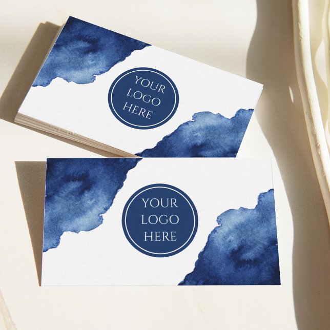 Cartão De Visita Oceano Azul abstrato (Criador carregado)