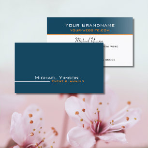 Cartão De Visita Oceano Azul e Branco Simples Profissional