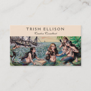 Cartão De Visita Oceano Náutico Mágico Sereia