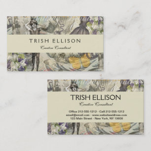 Cartão De Visita Octopus Beach Antique Coastal Steampunk