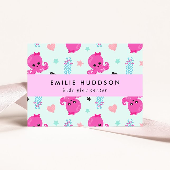 Cartão De Visita Octopus, medusa, centro de jogos, centro de ativid (Criador carregado)