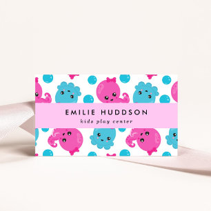 Cartão De Visita Octopus Patterin, Kids Play Center, Centro de Ativ