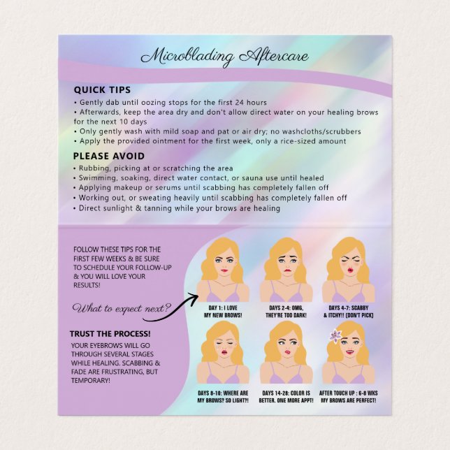 Cartão De Visita Óculos Microbordos Orelhas Após Cuidados e Comprom (Interior Desdobrado)