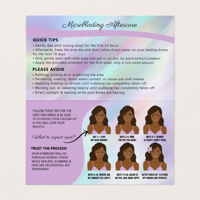 Cartão De Visita Óculos Microbordos Orelhas Após Cuidados e Comprom (Interior Desdobrado)