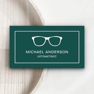 Cartão De Visita Óculos Verde Branco Oftalmologista Optometrista