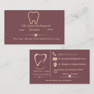 Cartão de Visita Odontológico Elegante para Dentis
