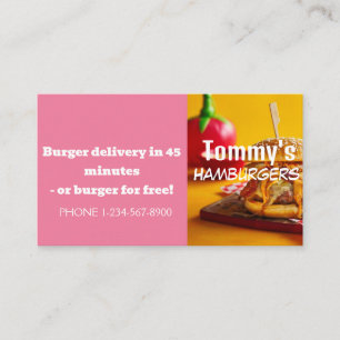 Cartão De Visita Oferta de Desconto na Entrega de Hambúrguer