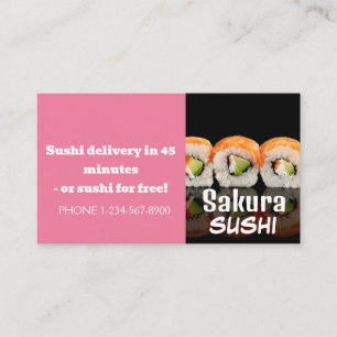 Cartão De Visita Oferta de Venda com Desconto na Entrega de Sushi