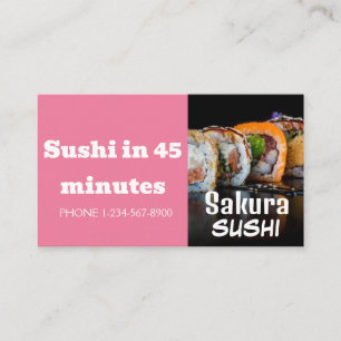 Cartão De Visita Oferta de Venda com Desconto na Entrega de Sushi