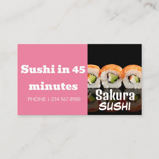 Cartão De Visita Oferta de Venda de Desconto de Entrega Sushi (Frente)