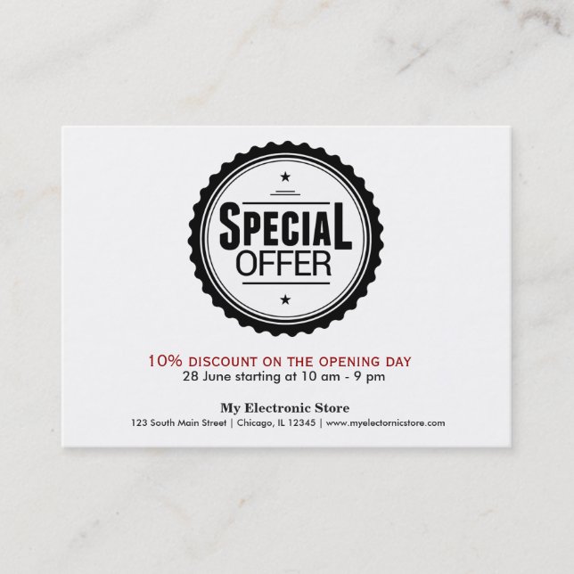 Cartão De Visita Oferta especial (Frente)