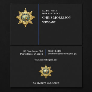 Cartão De Visita Oficial de Polícia Sargento Aplicação da Lei 