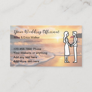 Cartão De Visita Oficiante de Casamento Cênico Tropical 