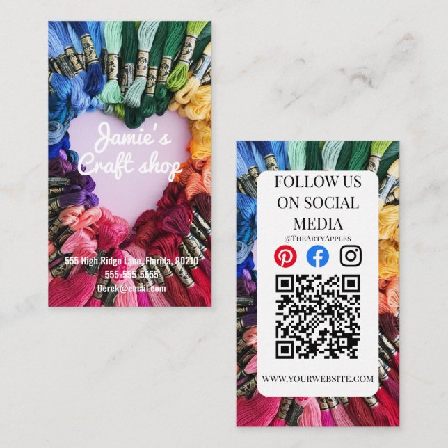 Cartão De Visita oficina de pintura e arte de artesanato crianças c (Frente/Verso)