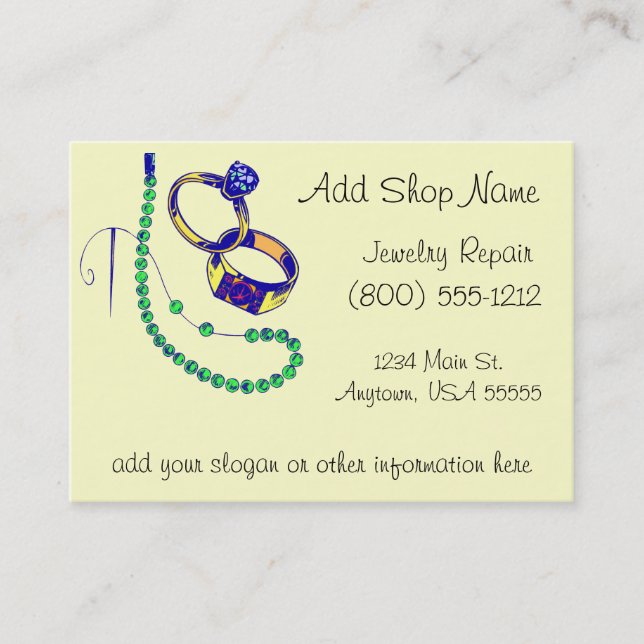 Cartão De Visita Oficina de reparações da jóia (Frente)