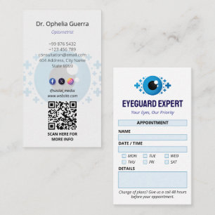 Cartão De Visita Oftalmologia Clínica   Limpar Compromisso