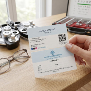Cartão De Visita Oftalmologia Clínica Limpar Compromisso