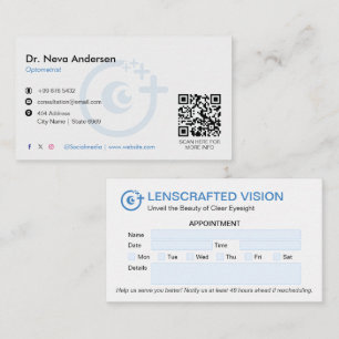 Cartão De Visita Oftalmologia Clínica   Limpar Compromisso