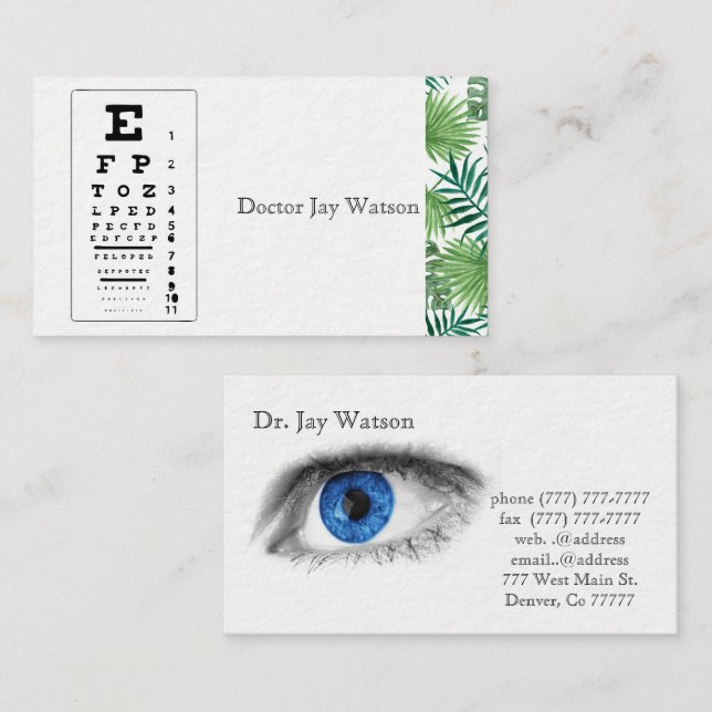 Cartão De Visita Oftalmologista Ocular Olho (Frente/Verso)