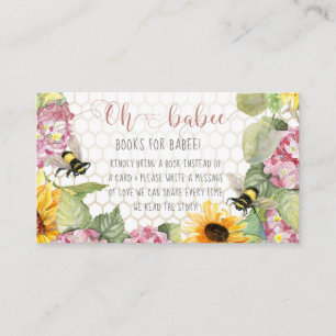 Cartão De Visita Oh Babee Bumblebee Sunflower Girl Livros para Baby