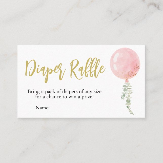 Cartão De Visita Oh Fralda de bebê Raffle (Frente)