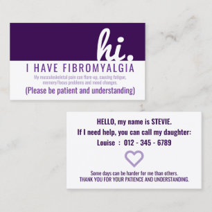 Cartão De Visita oi fibromialgia paciência crachá pvc