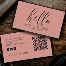 Olá Código QR Mídia Social Terracota